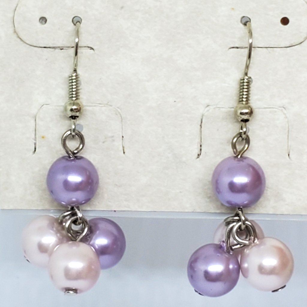 Eclipse Hint Of Pink And Hint Of Purple Four Pearl Dangle Earrings — image 8 of 8